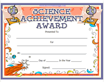Printable Science Achievement Awards Certificates
