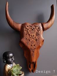 Each Bull Skull Is Hand Carved From