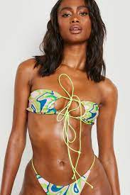 Swirl Multi Way Skinny Strap Bikini Top | boohoo