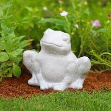 grey frog garden statue