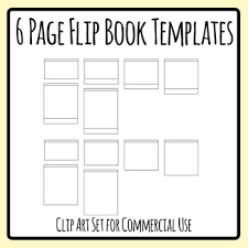 6 Page Flip Book Template Blank Flipbook Clip Art Set For Commercial Use