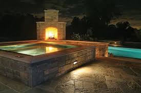Raised Spa And Outdoor Fireplace Quniju