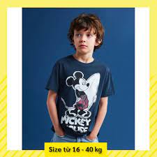 Thời trang quần áo trẻ em bé trai Áo thun cotton bé trai hình chuột Mickey  cho bé từ 5 6 7 8 9 10 11 12 13 14 tuổi