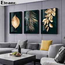 gold marble leaves wall decor