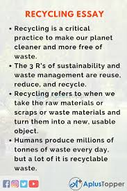 recycling essay essay on recycling