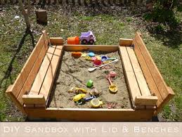 Diy Sandbox With Lid Benches