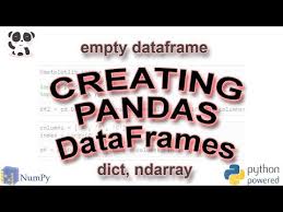how to create pandas dataframes you