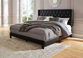 vintasso black upholstered queen bed