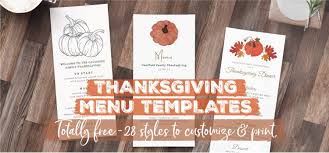 thanksgiving menu template 28 styles