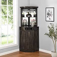 The door glides easily back and forth to provide access to two cabinets with an adjustable shelf inside each, perfect for glassware and serving items. Amazon Com Bar Cabinets Black Bar Cabinets Bars Wine Cabinets Home Kitchen