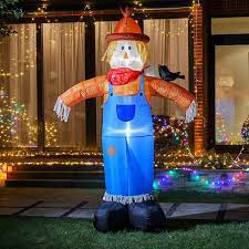 Fall Lighted Inflatable Scarecrow Decor