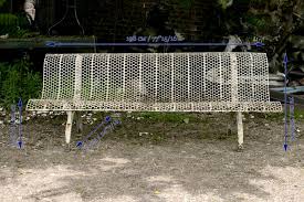 Antique White Garden Bench With