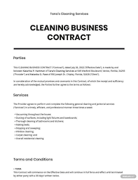 free cleaning contract template