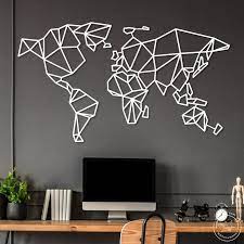 world map wall art metal wall decor