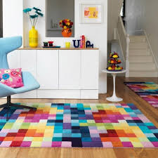 square pattern geometric wool rug funk