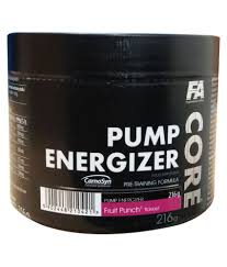 fa engineered nutrition pump energizer 30 servings fruit punch 216 gm