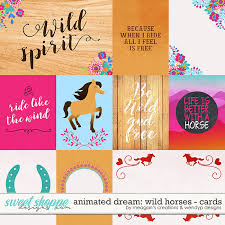 animated dream wild horses cards by