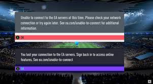 you lost connection to ea servers