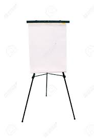 A Blank Flip Chart Pad And Easel For Use With Any Advertising
