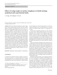 Pdf Effect Of Wedge Angle On Surface Roughness In Finish