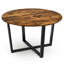 Costway Rustic Round Coffee Table