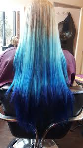 Dying my hair blue with schwarzkopf live colour ultra bright electric blue / love saskia. Natural Blonde To Dark Blue Ombre Hair Ombre Hair Blonde Blue Ombre Hair Hair Color Blue