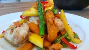 funky low carb monkfish stir fry