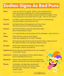 zodiac signs as bad puns