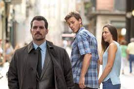 Businessman chief looking over shoulder of employee working on computer, mentor training new worker at desk flat vector illustration. Distracted Boyfriend Know Your Meme