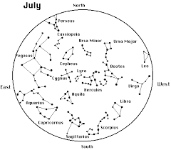 July Map Northern Hemisphere Constellations Constellations