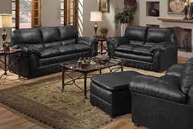 Black Bonded Leather Contemporary Sofa