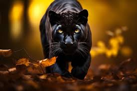magnificent black panther or jaguar in