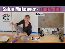 salon makeover floor paint over tile