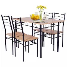 Recaceik 5 piece kitchen dining room sets, modern black metal kitchen table w/glass table top dining table set for 4, perfect for breakfast nook small spaces. Costway 5 Piece Dining Table Set With 4 Chairs Wood Metal Kitchen Breakfast Furniture Dining Tables Aliexpress