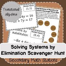 Equations By Elimination Scavenger Hunt