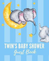 twins baby shower guest book p game