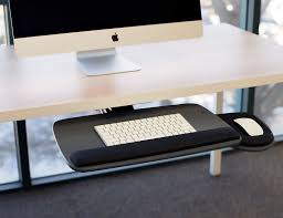 Keyboard trays can be drilled, clamped, or otherwise attached to your desk in a variety of different ways. Comfortable Under Desk Computer Keyboard Platform Drawer With Padded Wrist Support Easy Slide Keyboard Tray System With Adjustable Height And Angle Coslab Uk