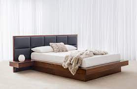 Modern Designer Bed With Leather Headboard