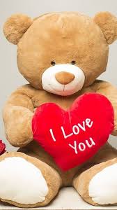 cute teddy bear red heart wallpaper