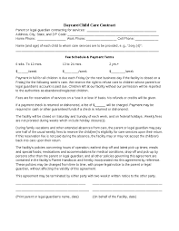 Daycare Contract Printable Contracts Child Care Contract Template