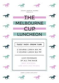 The Melbourne Cup Luncheon Template With Pastel Colored