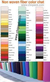 Non Woven Fiber Color Chart Tianbai Plastic Company Ltd