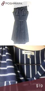 Monteau Navy Striped Dress Lovely Dress Navy In Color Size