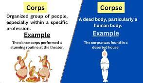 corps vs corpse difference between