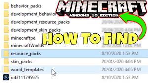 how to find resource behaviour pack