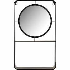 Wilko Black Shelving Mirror Unit