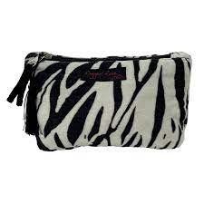 velvet zebra cosmetic bag ragged rose