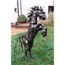 Rearing Horse Garden Statue Sproutl