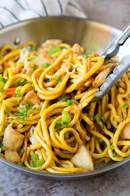 Chicken Stir Fry With Lo Mein Noodles gambar png