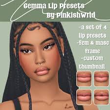 gemma lip presets the sims 4 create a